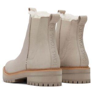 Toms Women's Light Beige Chelsea Shearling-Lined Ankle Boots